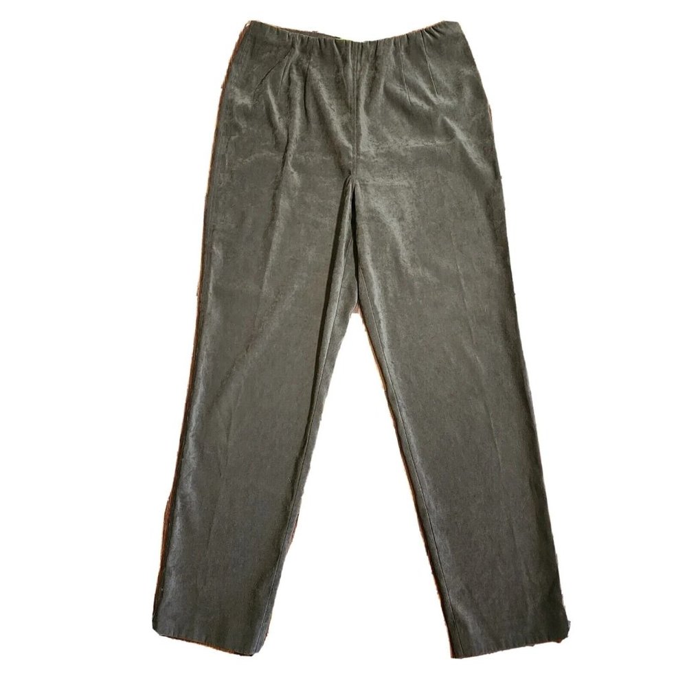 SIGRID OLSEN Solid All Tan Brown Suede Side‎ Zip Zipper Pants Womens Size 14